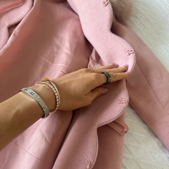 Pink fur trim long coat 💕💕 - Picture 12 of 15